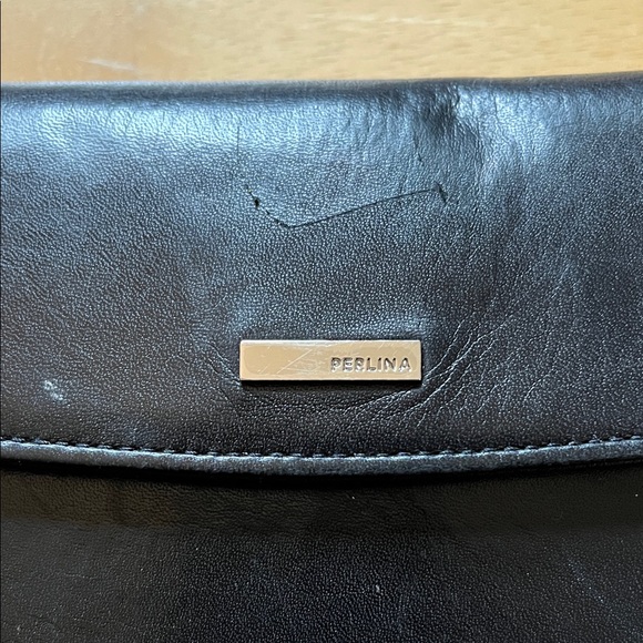 Vintage Perlina Black Leather clutch Wallet with check book holder - Picture 2 of 11